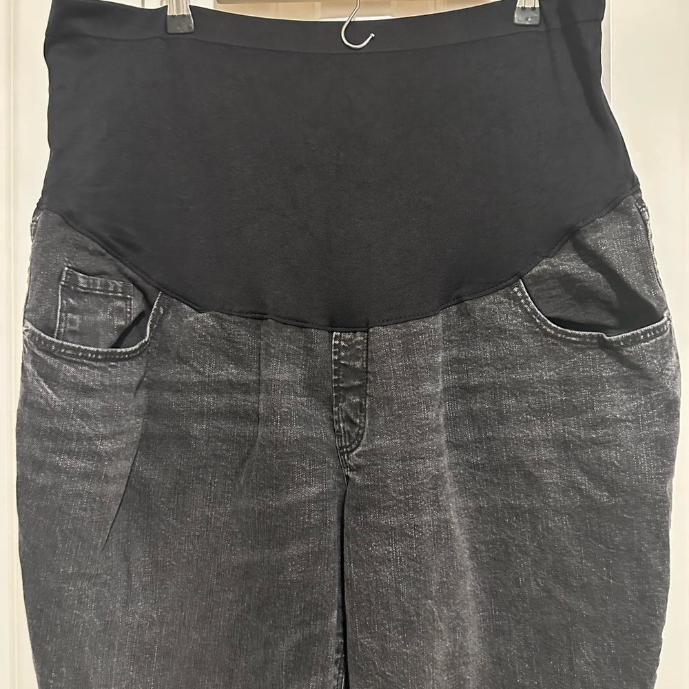 Black Maternity Jeans with Stretch Waistband